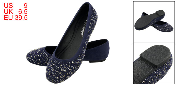 Lady Flannel Vamp Faux Leather Insole Ballet Flats US 9 Lady Flannel Vamp Faux Leather Insole Ballet Flats US 9
